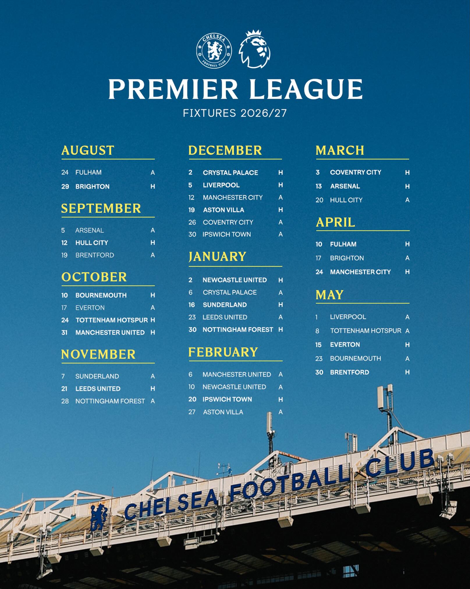 Revealing our 2026/27 Premier League fixtures! 🔵🗓️