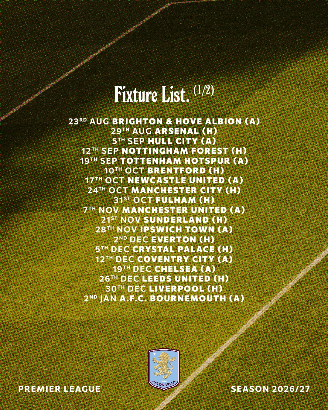 Our 2026/27 Premier League fixtures have been confirmed! 💜