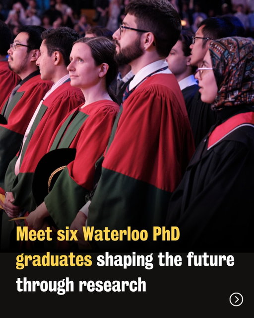 Meet the Waterloo PhD graduates whose paths of curiosity, resilience and insight are leading to new possibilities and changing our future for the better. #UWaterlooGrad 🖤💛