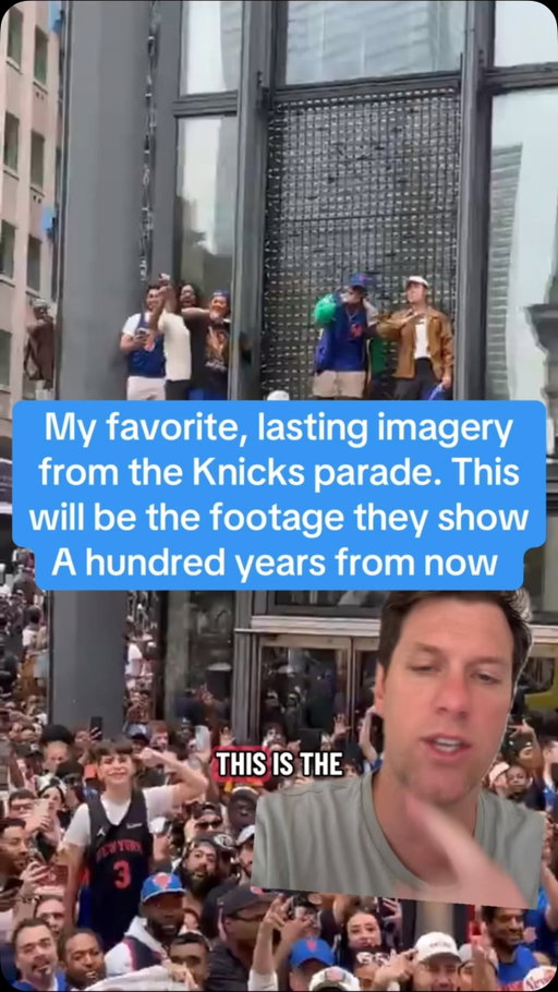 This is my favorite imagery from the Knicks parade. This is the 2026 version of old black and white videos from a hundred years ago in NYC. This footage will be shown as like a historical account of what NYC turned into because Jalen Brunson and the boys brought home the Larry.

When I saw this footage I said, THIS is what we were talking about all those years when we tried to woo LeBron and KD. This was the sale - we are a dumpster fire franchise but if you’re the one who turns it around you will receive untold glory.

So I wondered if LeBron and KD and every big free agent that ever passed on the Knicks saw scenes like this and had any regrets. But then I realized no, they don’t. Bc those guys dgaf and wanted money and super teams and dynasties. They never appreciated what could have been and prob don’t care what it became.

And I can’t even blame them. It is a HUGE risk for a super star to potentially waste their prime dealing with Dolan. So I realized this was the only way this would happen. It had to be a collection of underdogs and misfits and outcasts proving themselves to the world. There was only one dr strange permutation where THIS could unfold and it was with JB, Hart, KAT, OG, Mikal, Alvarado etc