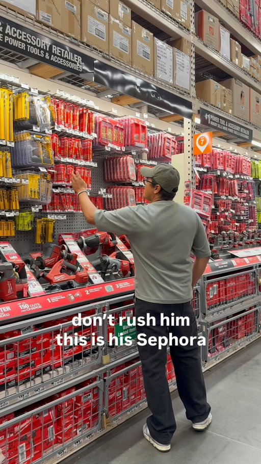 Plot twist: she’s holding his Sephora haul.