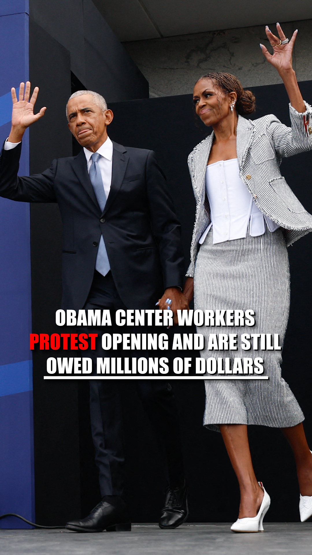A celebration for Obama. A protest from the people who built it.

The $850 million Obama Presidential Center officially opened on Chicago's South Side with a crowd that included every living former president and first lady—except President Trump... who called the center "trash."

But outside the ceremony, contractors who worked on the project were demanding payment, claiming they're still owed nearly $100 million for work completed on the center.

"This project was supposed to be a project of dignity, and it's a project of shame to us as contractors in our community."

@garrett_foxnews has more.