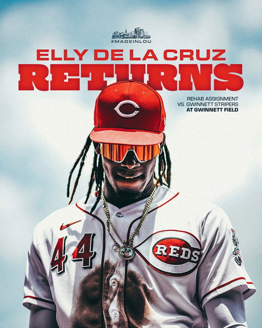 🚨La Cocoaaaaaa🚨

Elly De La Cruz is slated to begin his MLB rehab assignment with the Bats tonight at Gwinnett Field!