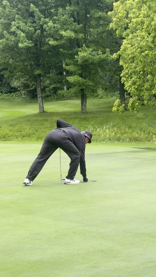 Because the delay wasn’t due to a dangerous situation, players could finish the hole they were on. Philippe Gariepy made no mistake on 18 to shoot one under at the PGA Seniors’ Championship of Canada presented by @GOLFTEC