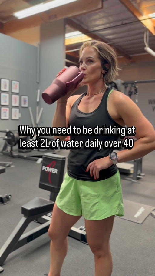 Day 19 of this series is a reminder to drink your water because of these reasons: 
💧 Less water retention Staying hydrated can make you look and feel leaner.

💧 Cravings decrease Especially for sugar.

💧 Better pumps in the gym Your muscles look stronger when they’re hydrated.

💧 Steadier energy Even mild dehydration can leave you feeling drained.

💧 Better digestion Less bloating, flatter stomach.

💧 Better sleep Supports the deep sleep perimenopause disrupts.

💧 Younger looking skin

💧 Faster recovery

💧 Joints feel better Cartilage needs water to do its job.

See you tomorrow for Day 20 where we continue to do the thing we said we were going to do- for real this time.