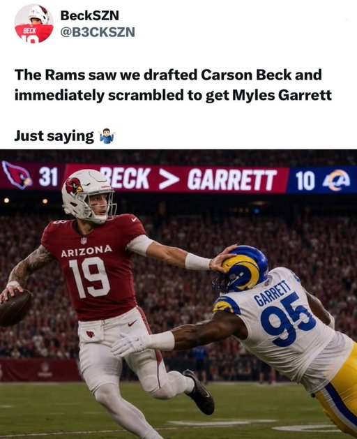 Carson “GOAT” Beck 🤣🤣🤣

Carson Beck is a very good quarterback, but he’s not quite in the same tier as the elite college prospects like some recent No. 1 overall picks. What makes Beck stand out is his size, arm talent, accuracy, and ability to operate a pro-style offense. During his time at Georgia, he threw for nearly 8,000 yards and 58 touchdowns as a starter while helping lead the Bulldogs to a 24-3 record. ￼

His biggest strength is processing defenses and making the correct read. Beck isn’t a quarterback who relies on scrambling around and creating magic every play. Instead, he’s a traditional pocket passer who can deliver the ball accurately to all levels of the field and keep an offense on schedule. At his best, he looked like a future NFL starter. ￼

The main criticism is consistency. His 2024 season at Georgia included more interceptions and some uneven performances, which caused his draft stock to slide. After transferring to Miami, he helped lead the Hurricanes on a deep College Football Playoff run before being selected in the third round of the 2026 NFL Draft by the Arizona Cardinals. ￼

Overall, Carson Beck projects as the type of quarterback who can become a solid NFL starter if he develops in the right system. He may not have the superstar athleticism of some modern quarterbacks, but he has the arm, size, and football IQ to win games at a high level.