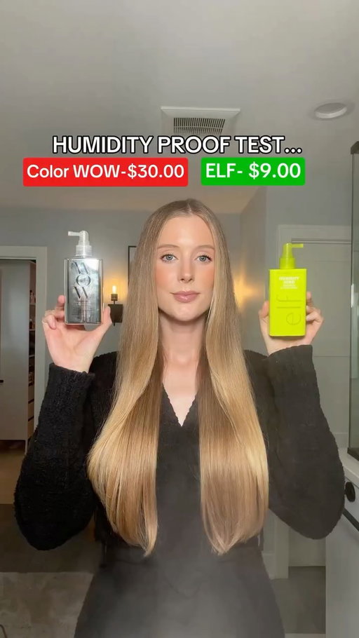 As promised, a side by side humidity test with a steamer!! It was so humid here a couple weeks ago but isn’t right now so… this is the next best thing 😂 Do you notice a difference between the two after humidity? Stay tuned for my in depth comparison review after trying this a few more times and my reviews of the rest of the ELF haircare products soon! 

#elfhaircare #elf #elfhair #colorwow