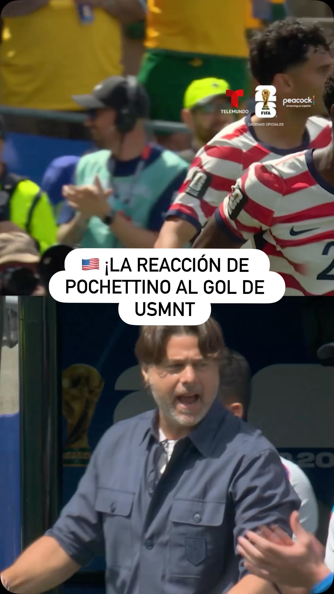 🤯🇺🇸 ¡LA REACCIÓN DE POCHETTINO LO DICE TODO!

🔥 Así celebró el estratega del Team USA el gol que hizo explotar Seattle.

🙌 Pura pasión desde la banca.

📺 Sigue la Copa Mundial de la FIFA 2026 por Telemundo y Peacock.

#MundialTelemundo #FIFAWorldCup #Somos26 #USAvsAustralia