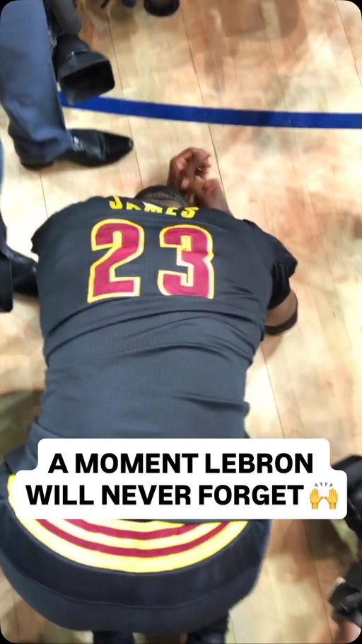 Flashback to 2016 when @kingjames fell to his knees after winning the NBA Championship with the @cavs! 🥹