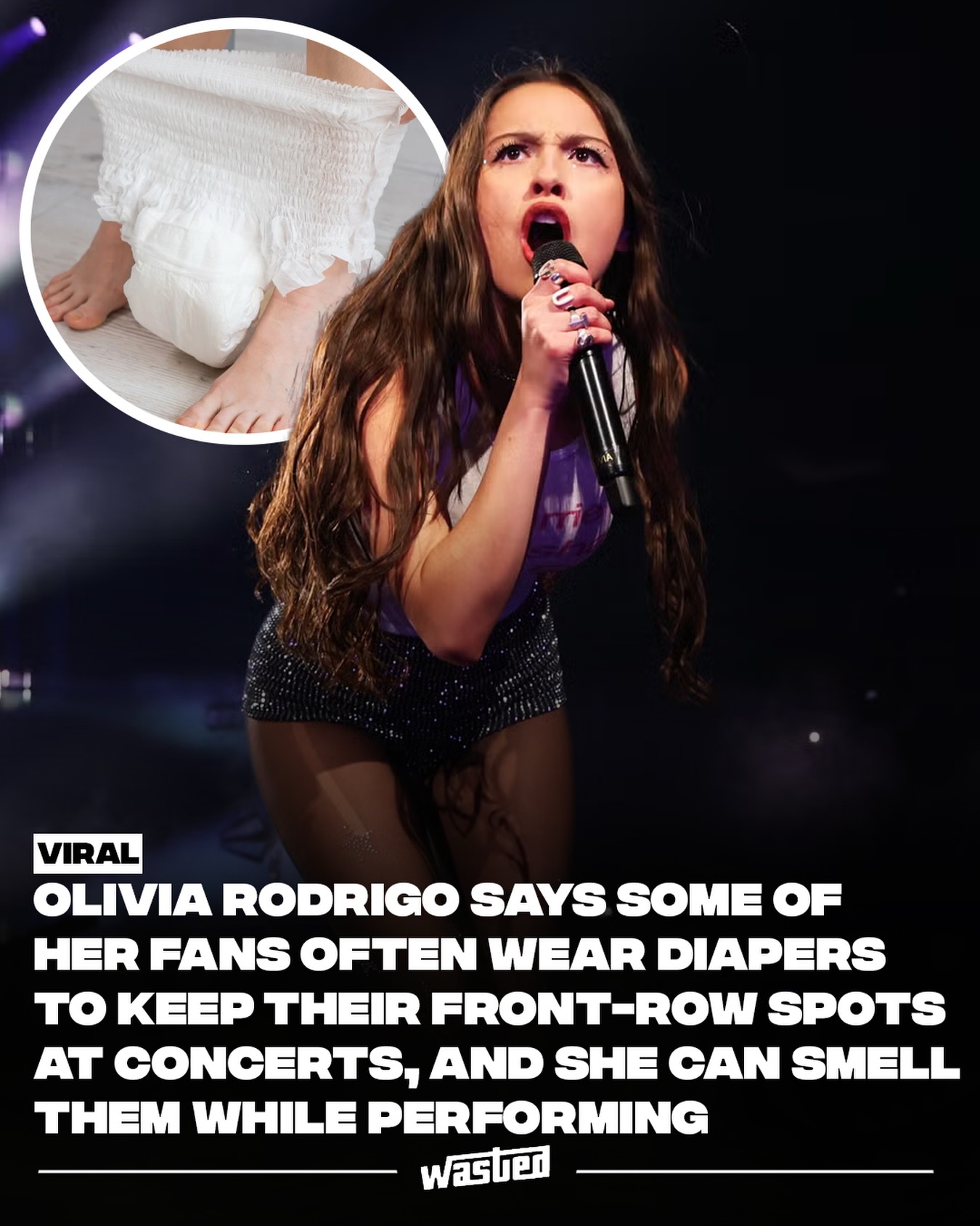 Olivia Rodrigo has revealed a slightly grim reality of festival front rows: some fans wear diapers to avoid giving up their hard-won spots, and she can smell it from the stage. "I have been to certain concerts and certain festivals where people wear diapers so that they can be front row of the show," the singer told Kiss FM. "And that's been an experience as a performer that I have smelled." The 23-year-old admitted the phenomenon genuinely fascinates her, comparing it to the crowds who camp out all day for the Times Square ball drop on New Year's Eve, where the same strategy is common. "I think about it kind of often," she said. The comments came as Rodrigo promotes her new album, you seem pretty sad for a girl so in love, ahead of a fall tour. Diaper-clad front rows aside, the dedication speaks to the lengths her most committed fans will go to hold their ground.

Sources: Consequence, Kiss FM.