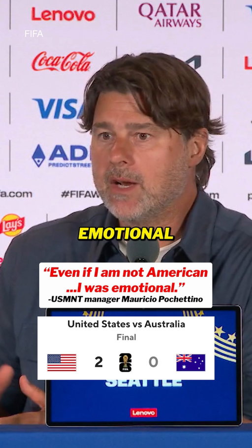 Mauricio Pochettino, from Argentina, was emotional after the USMNT victory over Australia.

(🎥: FIFA)