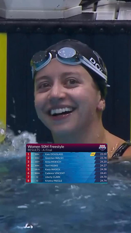 Come for Kate Douglass’ world record-breaking speed, stay for her pure reaction! 👏