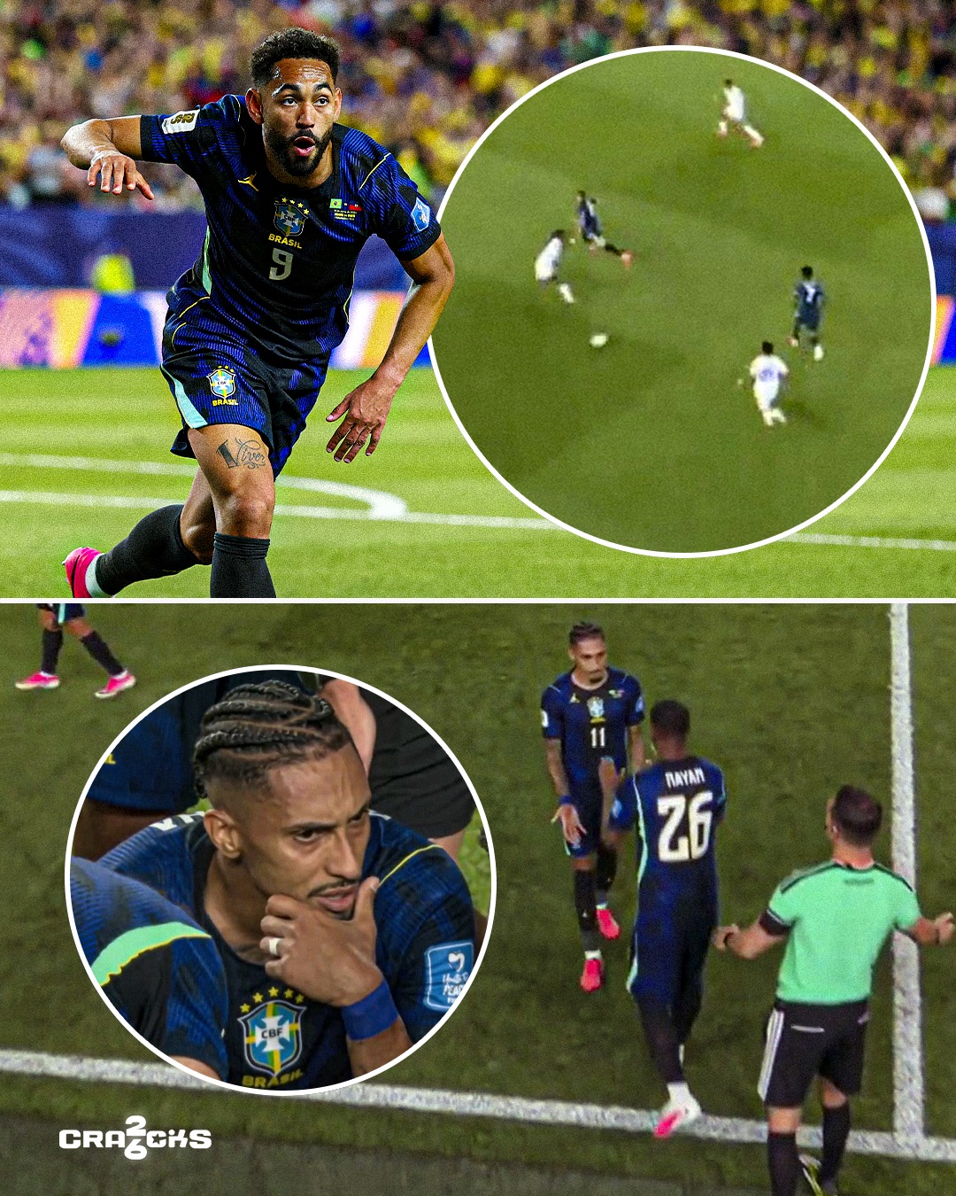 😳 UNA BUENA Y UNA MALA PARA BRASIL

🇧🇷 Matheus Cunha volvió a marcar al 36’.

🎯 Vinicius Junior lo asistió dentro del área.

⚠️ Pero minutos después llegó la mala: Raphinha se lesionó.