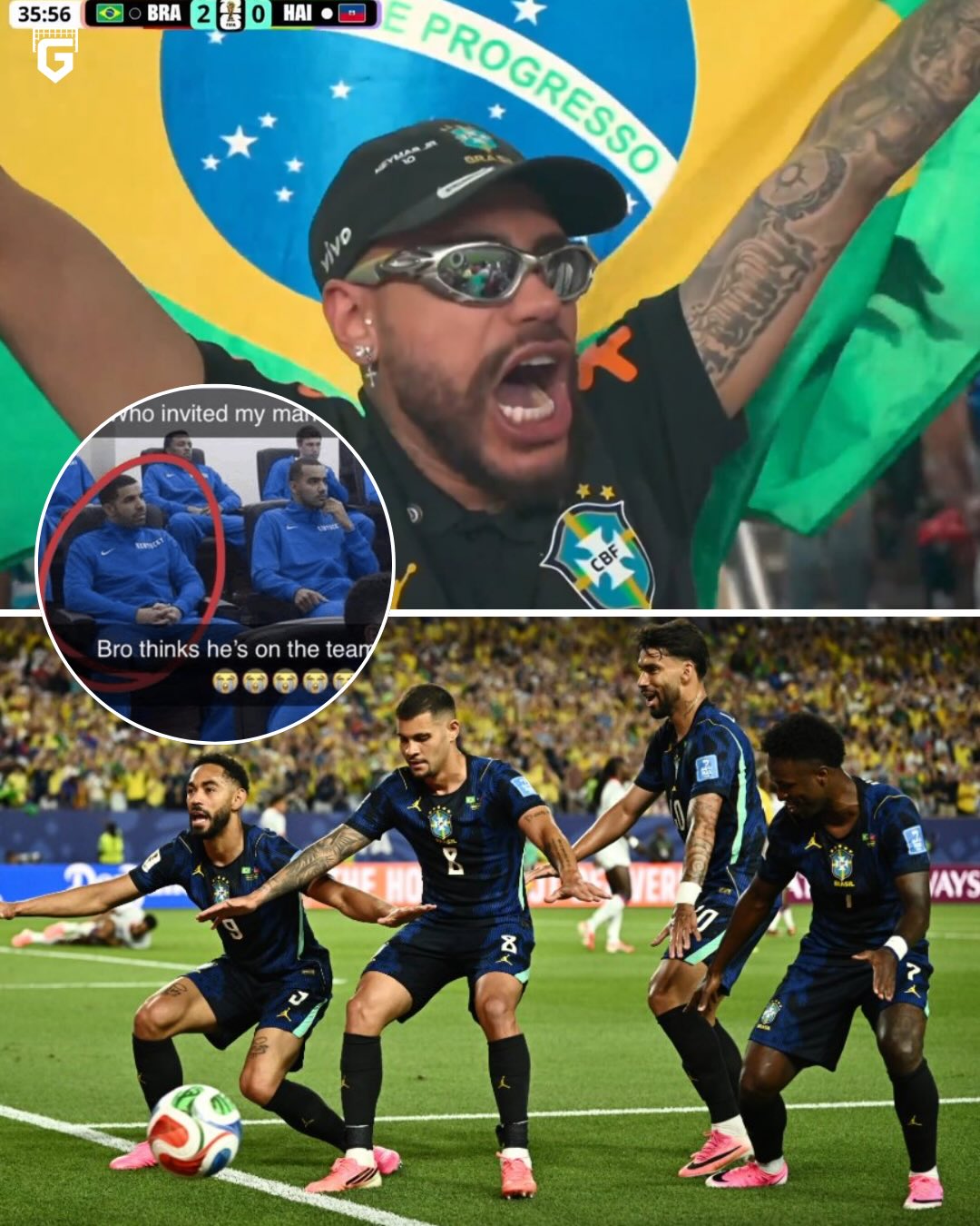 The fake Neymar was spotted in the crowd celebrating Matheus Cunha’s second goal against Haiti 😭🇧🇷

He looks more like Neymar than Neymar himself! 😂
