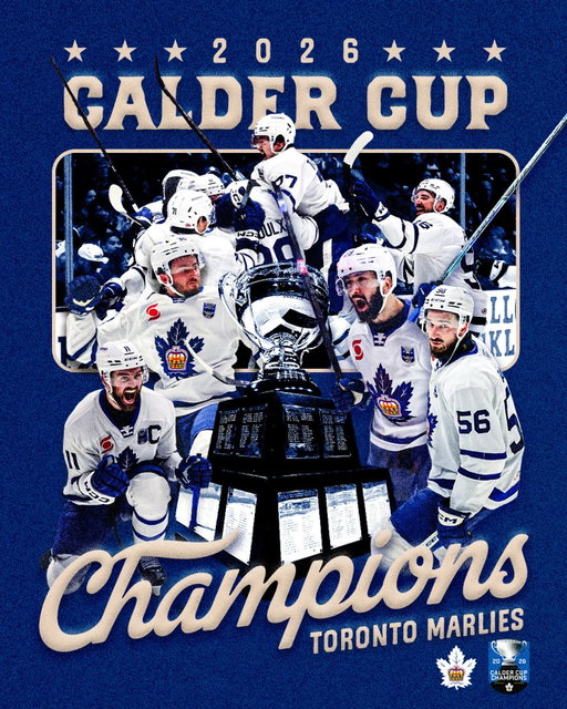 THE CUP IS RAISED IN THE 6IX! 

THE TORONTO MARLIES ARE YOUR 2026 #CALDERCUP CHAMPIONS 👑