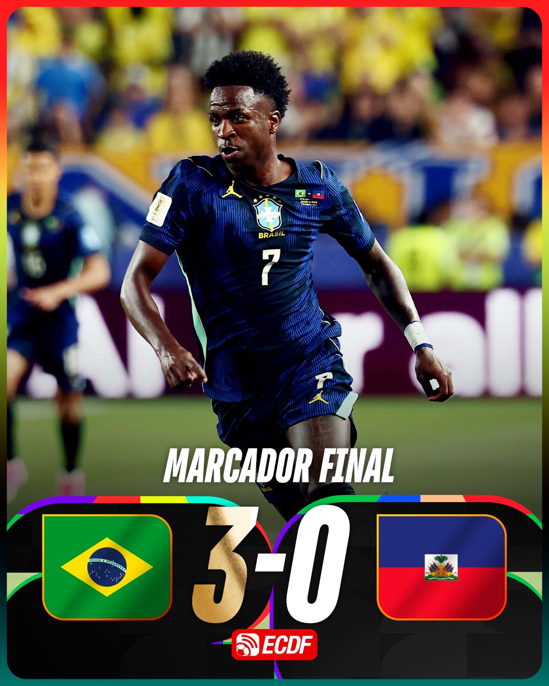 🇧🇷🔥 ¡BRASIL GOLEÓ Y DIO UN PASO CLAVE HACIA LOS OCTAVOS! ⚽️

😮‍💨La Canarinha mostró toda su jerarquía y venció 3-0 a Haití en la segunda fecha del Mundial 2026. 

📌Matheus Cunha fue la gran figura con un doblete, 

❌ Haití, por su parte, se convirtió en la primera selección eliminada del torneo.