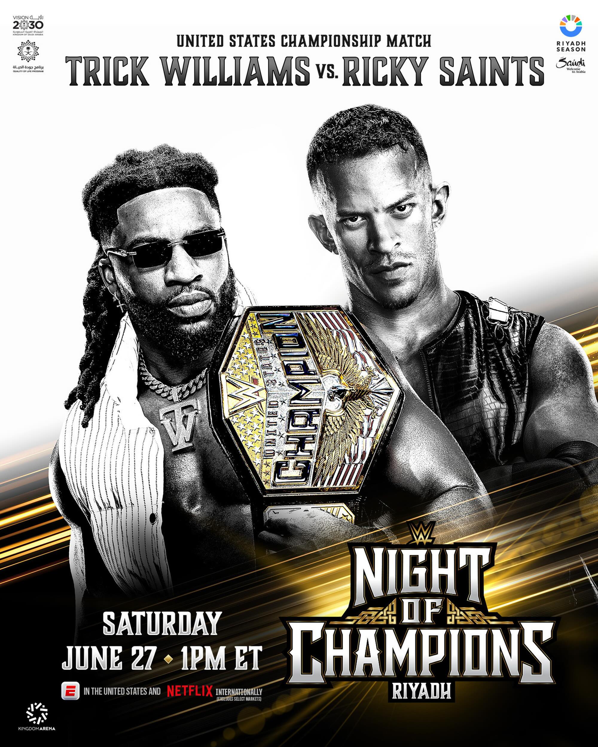 @trickwilliams_wwe vs. @starkybaby 👊

Who leaves #WWENOC as the United States Champion?!