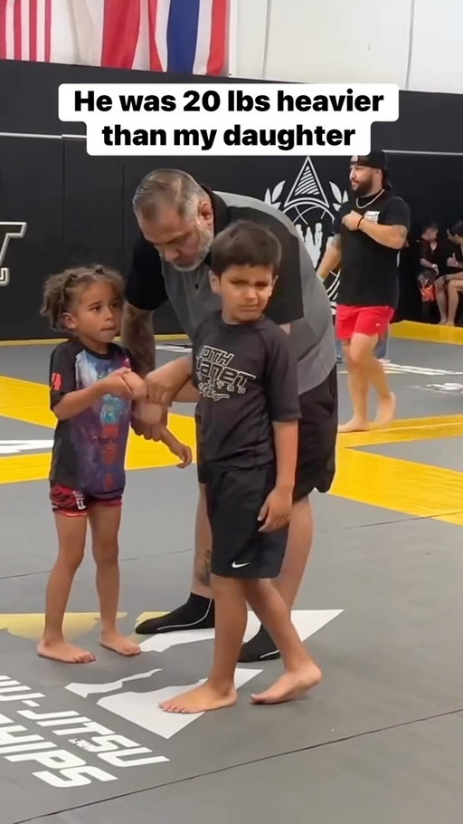 Nayah faced a boy who was bigger than her and had to figure out ways to overcome his size. Nayah did a great job of figuring it out and pulled off a huge win