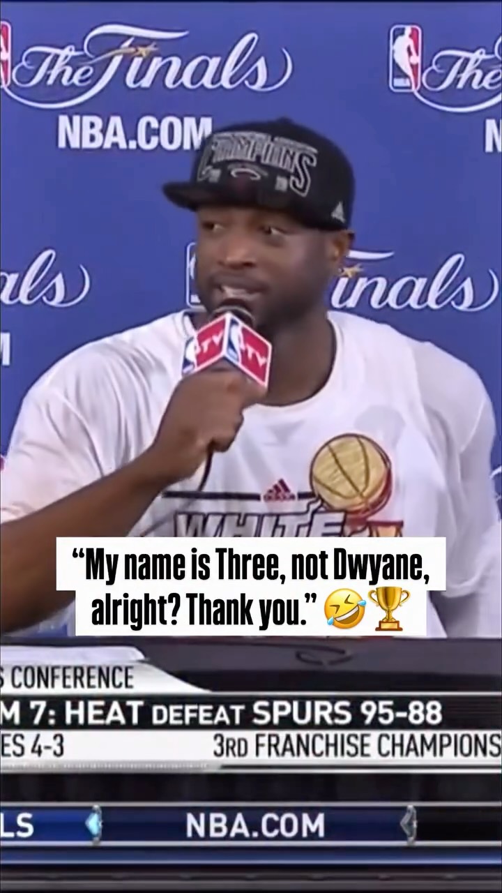 13 years ago today, @DwyaneWade went by “Three” after winning his third NBA championship 🤣🏆