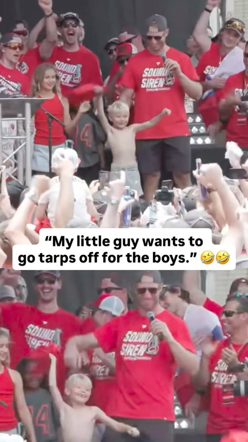 Jordan Staal’s son had to do it for the Canes 😂 (via WTVD)