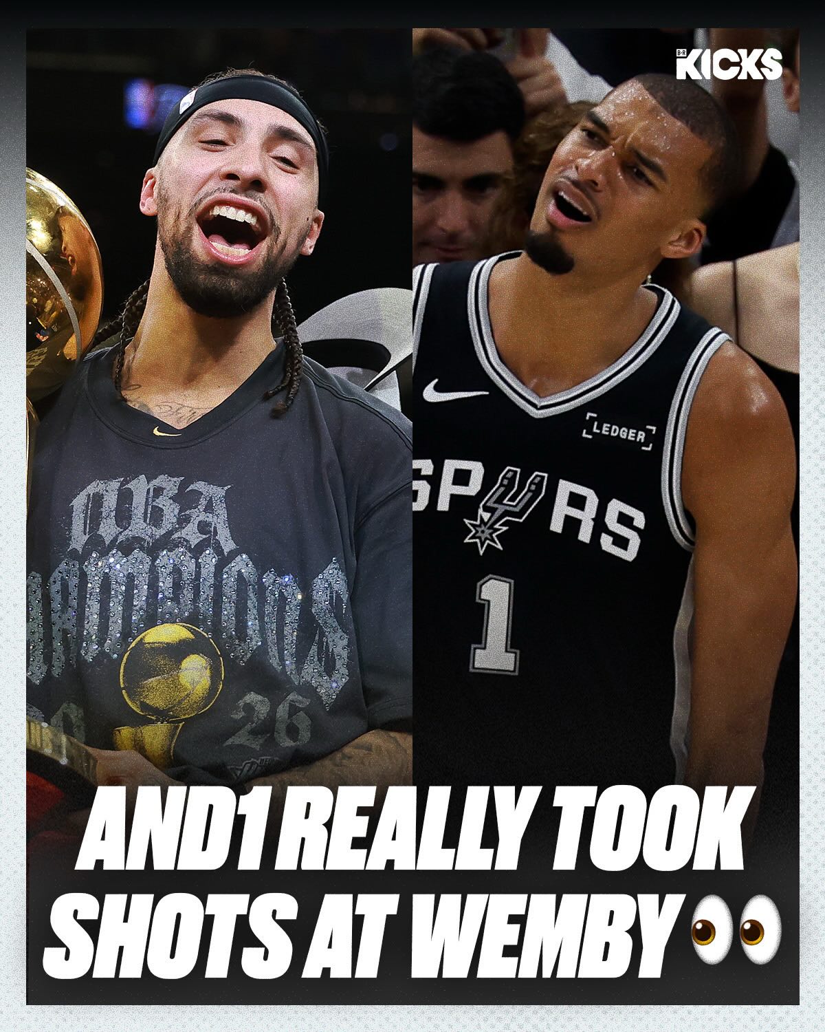 AND1 threw some shade at Victor Wembanyama while celebrating Jose Alvarado capturing his first NBA championship 🏆👀

(via @and1)
