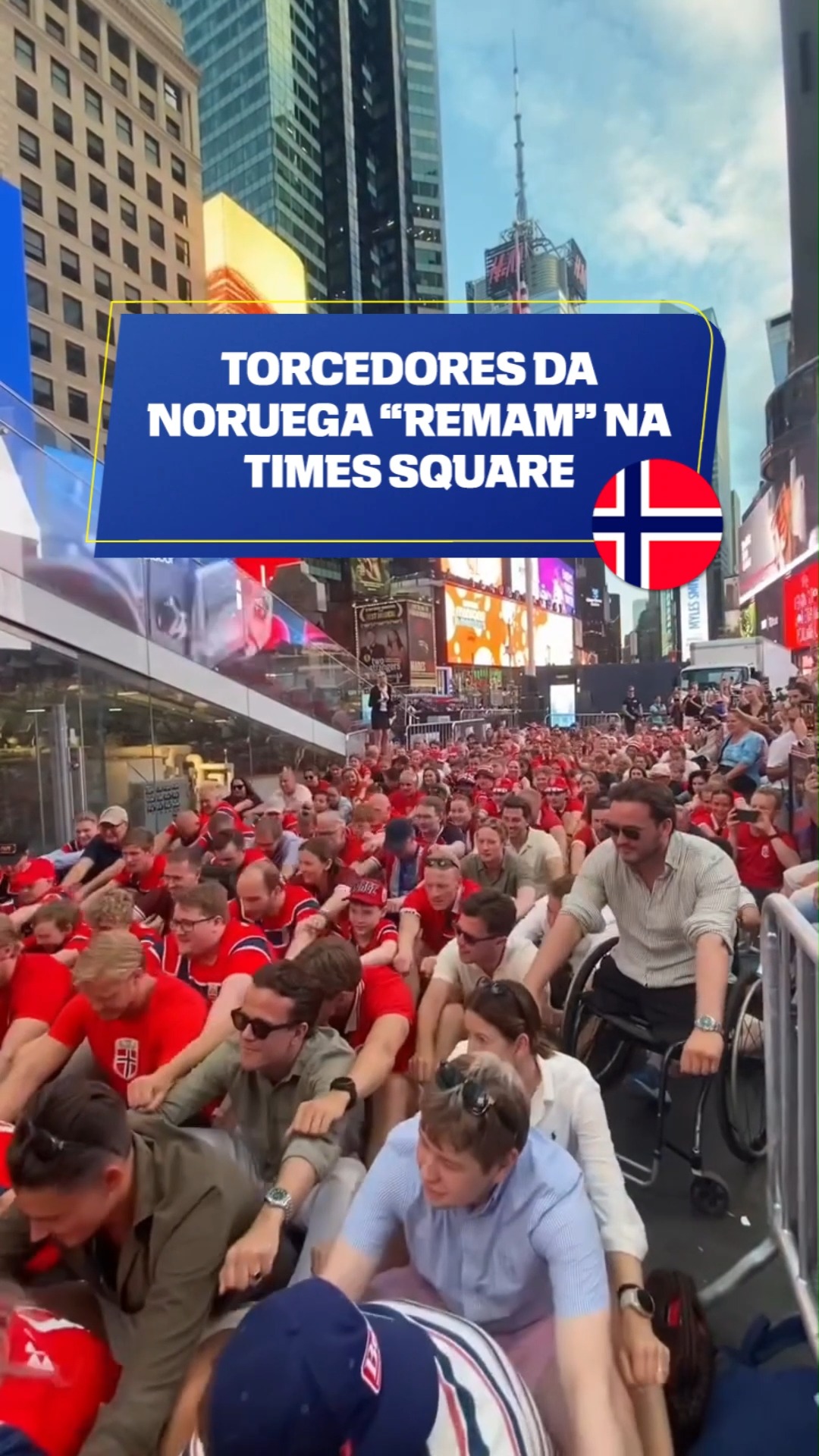 🤩🤩 E a torcida da Noruega, que "remou" na Times Square, em Nova York, nos Estados Unidos? 

(via @espnuk e halvormberg/IG) 

#ESPN2026 #Noruega