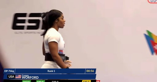 76kg WORLD CHAMPION 🌎🥇 recap ⬇️

Squat - 238kg / 525lbs (WORLD RECORD)
Bench - 132.5kg / 292lbs
Deadlift - 255kg / 562lbs 
Total - 625.5kg / 1379lbs

God’s timing is always better than my own. This prep wasn’t perfect, and honestly, I’m grateful for that. Yes, the adductor tear became part of the story. It forced me to trust the God in a way I never had before and truly lean on Him when things were going wrong. But looking back, the injury wasn’t the lesson. This prep reminded me why I started lifting in the first place.

My purpose has never been just to win medals, break records, or stand on top of a podium. Those things are incredible, but they’re not the reason I do this. I do this because I want women to know that strength doesn’t take away from femininity. Strength and femininity belong in the same sentence. There is nothing more powerful than a woman who knows who she is, takes up space unapologetically, and pursues excellence without asking permission. That’s what Just The Bar has always meant to me.
It’s never been about pretending life isn’t hard. It’s about refusing to give fear, doubt, pressure, opinions, injuries, or expectations more power than they deserve. When I step onto the platform, it’s just the bar because your mentality is everything. 

On Juneteenth, I became the first black woman to win the IPF 76kg World Championship. I went 9 for 9. I broke a world record, but what I’m most proud of is that I stayed true to my purpose through it all. If one young woman sees this and decides to stop shrinking herself, stop doubting herself, and start believing she’s capable of more, then every sacrifice was worth it. Thank you to my coach, my fiancé, my friends, and my community for helping me carry this dream.

The medals are amazing. The records are special.

But changing the narrative around what strength looks like for women?

That’s the real win ❤️ I love yall so much. Thank you for always supporting me and covering me in prayers 🙏
