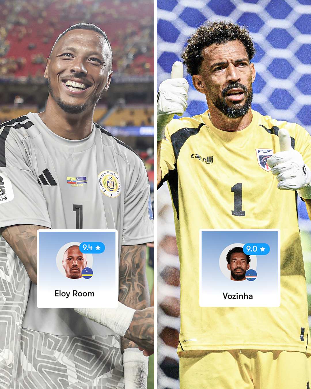 A combined 77 years of age between these two keepers 🧤

What an incredible tournament Eloy Room and Vozinha are having 👏👏