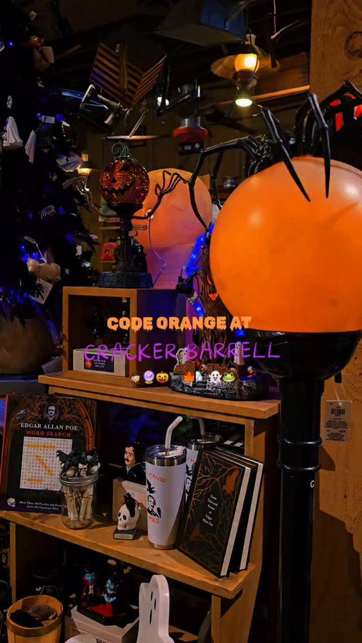 the serotonin boost🤭 we got the vinyl and toad blow mold🍁🐸🐈‍⬛️🎃👻🧙‍♀️🧹🕯

#codeorange #crackerbarrel #halloweendecor #happyhalloween #spookyseason