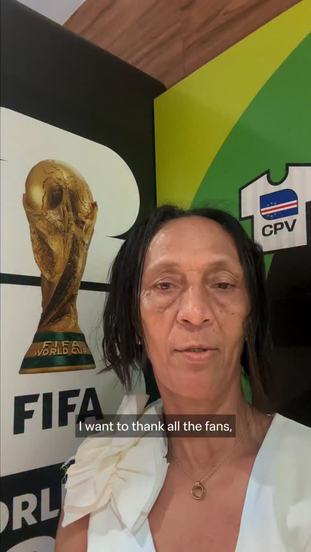 The mum of Cabo Verde goalkeeper Vozinha sends a message of thanks to football fans worldwide! 💙

🗣️ “Strength and courage, Blue Sharks!” - her message to Cabo Verde ahead of attending their match against Uruguay in Miami.