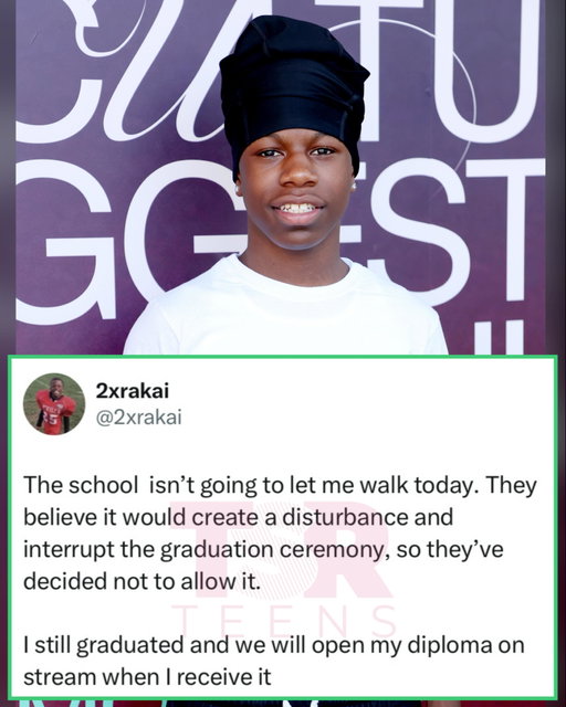 #TSRTeenGradz: Congrats! 🎓 While #Rakai shared that he officially graduated, he revealed that he wasn’t allowed to walk across the stage after school officials reportedly expressed concerns that his presence could cause disruptions during the ceremony. Despite missing the walk, Rakai says he still earned his diploma and plans to open it live on stream once he receives it. 👏🏾💚 (📸: @gettyimages ) ✍🏾: #TSRStaffKH
