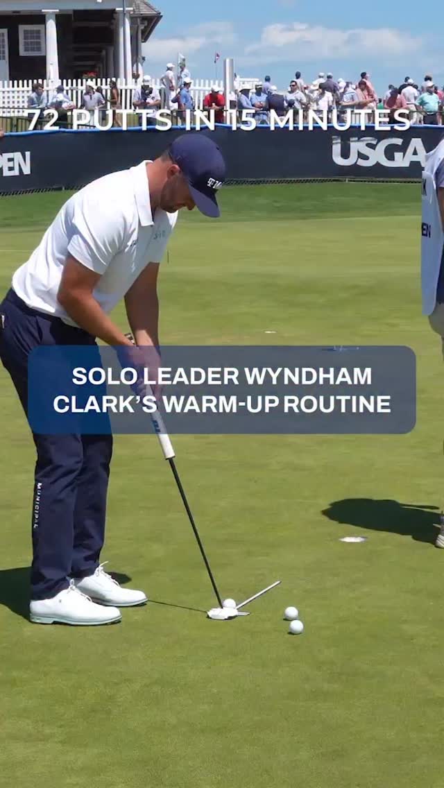Wyndham Clark begins the final round @USOpenGolf with a six-shot lead. Here’s a look at his pre-round routine at Shinnecock Hills.
