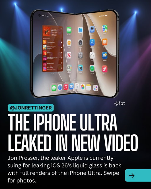 The iPhone Ultra leaked? Jon Prosser just shared full renders of the new design on YouTube. His leaks are usually spot on, making this our best preview yet ahead of the September launch. It also seems like the Ultra will allegedly come in black and white!

What do you gus think about the design of the iPhone Ultra?

#appleleaks #iphoneultra #ios27 #technews #foldableiphone