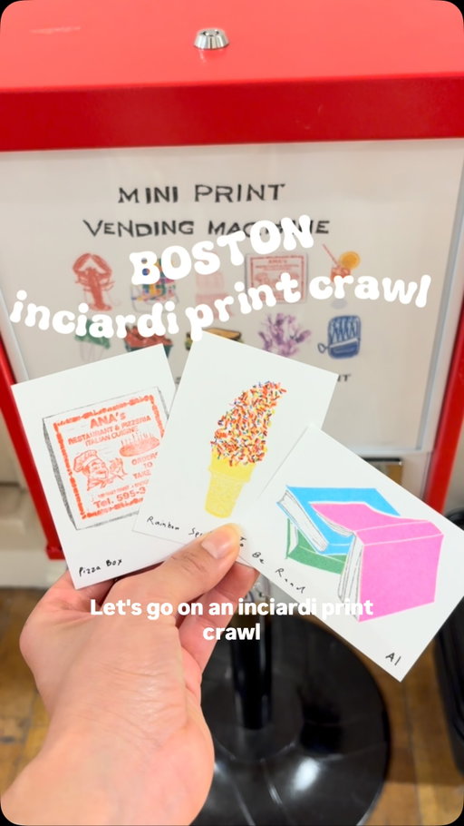 An AMAZING solo activity if I do say so myself!! Inciardi print crawl @inciardimachines is so fun! Also a great friend date or cute unique date idea. The three locations I went to are also off the red line, so super convenient! 

Follow my crawl:
1. Harvard Book Store. @harvardbookstore Located to the right as soon as you walk in. Will exchange cash for quarters but bring cash
2. @beaconhillbooksandcafe Beacon Hill Books. Located on the third floor in the youth section. Will exchange cash for quarters but bring cash
3. @gusandrubyletterpress Gus & Ruby. Located in the back of the store on the left. Will exchange cash for quarters but bring cash.