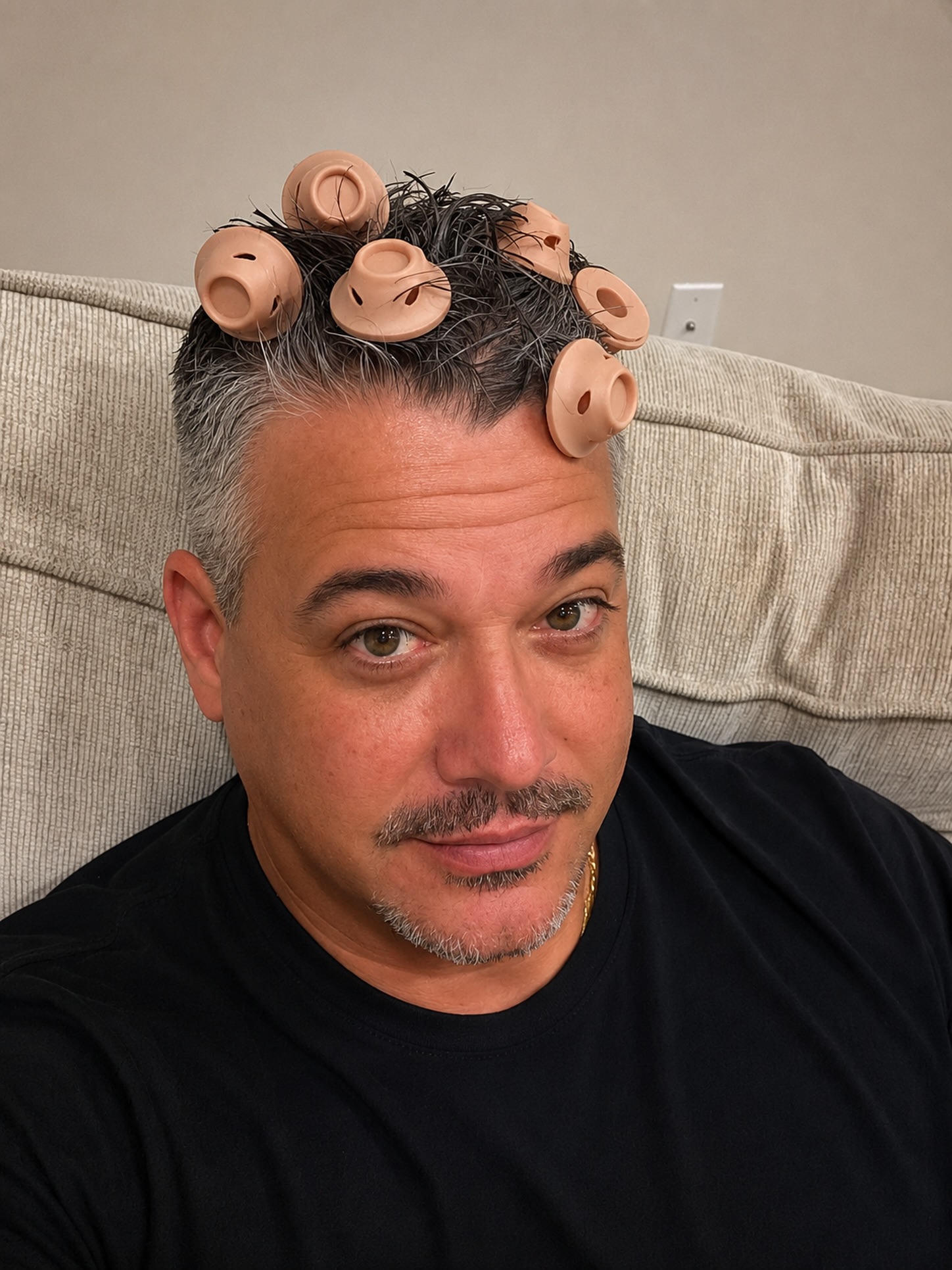 Happy Father’s Day!  Four daughters… this is my life. 😂 Heatless curls … Feel like a crash test dummy. 💀