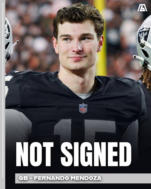 Seven weeks after the draft, the only two first-round picks still without a contract are both quarterbacks. 

Fernando Mendoza, the #Raiders No. 1 overall pick, and Ty Simpson, taken No. 13 by the #Rams, remain unsigned with training camp around the corner.