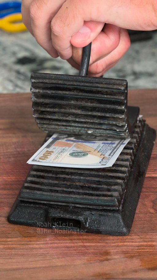 Money vs hand press #satisfying #asmr #crushing