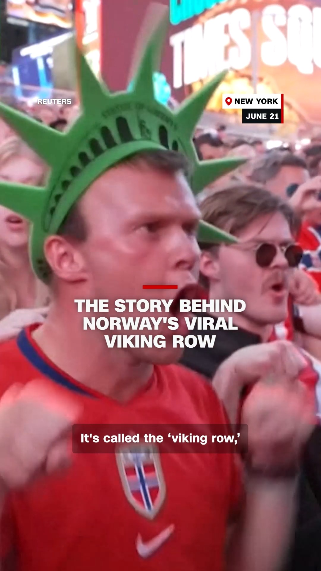 From Times Square to the waters around Manhattan, Norway fans have taken their "viking row" across World Cup host cities. Here's the story behind the viral tradition and the man known as "Mr. Row Row" who helped popularize it.