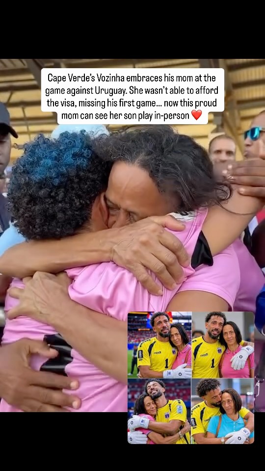 Ana Candida Evora proudly embraces her son yesterday after missing his first game against Spain because the visa was too costly. Once the story broke, within 24 hours she got her visa and will be able to continue cheering on her son in person.🇨🇻 ♥️ Cape Verde has had an astonishingly impressive start holding their own against top teams Spain and Uruguay both with draws. Vonzinha has become a breakout star this World Cup: going into the World Cup with 50k followers and now has over 15 million!