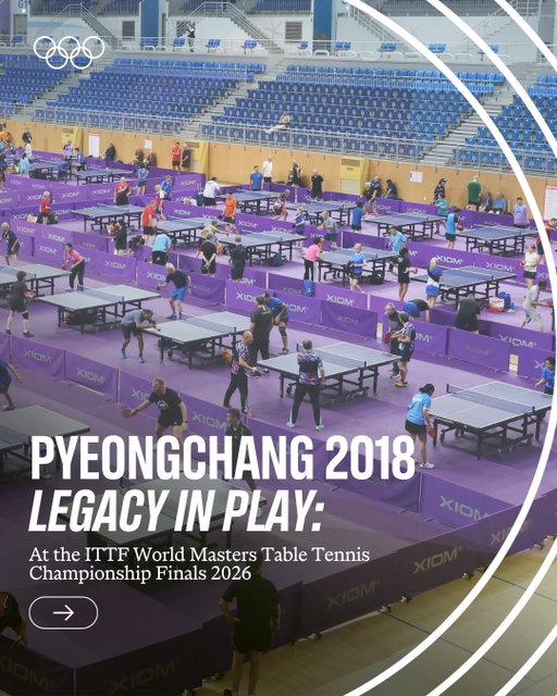 Olympic legacy, still in play. 🏓

Venues from the PyeongChang 2018 Olympic Winter Games were back in action this month, hosting the ITTF World Masters Table Tennis Championship Finals in Gangneung, Republic of Korea.

The Gangneung Oval became the main competition venue, while Gangneung Arena served as a practice venue, showing how Olympic venues can continue to take on new roles after the Games.

#Olympics #ITTFWorldMasters #Gangneung2026 #TableTennis

📸: City of Gangneung