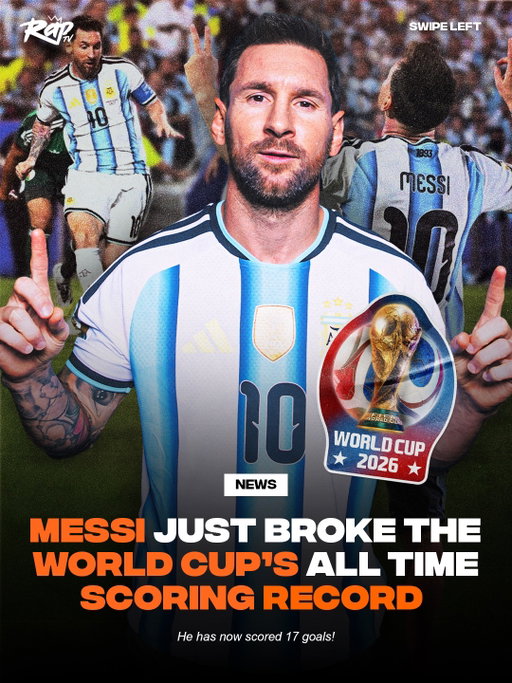 #Messi just made history‼️

He is officially the all time top scorer in World Cup history with 17 goals🔥⚽️