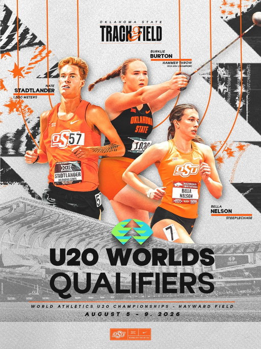 𝑷𝑶𝑲𝑬𝑺 𝑶𝑵 𝑻𝑯𝑬 𝑾𝑶𝑹𝑳𝑫 𝑺𝑻𝑨𝑮𝑬 🌎

Three current Cowboys and Cowgirls qualified for the U20 World Championships in Eugene, Ore., in August! Burklie Burton was also the U.S. U20 Champion in the Hammer Throw 🤠

#GoPokes I #run4okstate