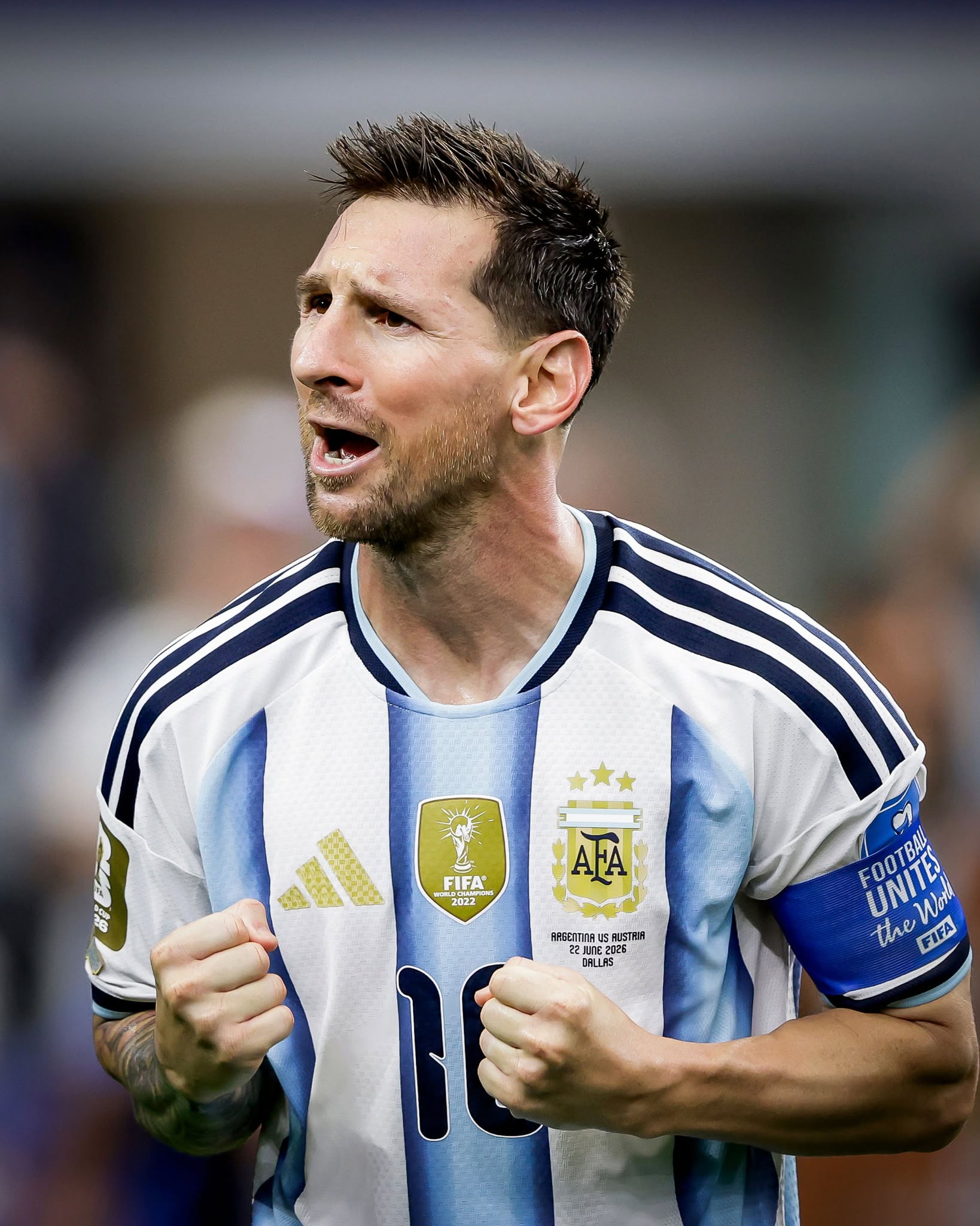 Lionel Messi becomes just the third player to score in six straight men's World Cup games:

⚽ vs. Australia (2022 Ro16)
⚽ vs. Netherlands (2022 QF)
⚽ vs. Croatia (2022 SF)
⚽⚽ vs. France (2022 F)
⚽⚽⚽ vs. Algeria (2026 GS)
⚽⚽️ vs. Austria (2026 GS)