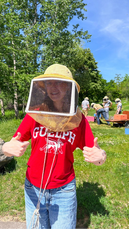 #OAC co-op student Meredith tours the new Luckevich Pinchin Honey Bee Research Centre, exploring their world-class labs dedicated to improving honey bee health, visiting honey production and packaging spaces, and meeting the more than 300 bee colonies central to the centre’s research. 🍯

Come see for yourself why #UofG is a global leader in honey bee research at the centre’s upcoming Open House on June 26 and 27.

Visitors can drop in anytime during Open House hours for a behind-the-scenes look at the facility, the research that supports pollinator health, and the people advancing honey bee science.

We hope you’ll BEE there! 🐝🌼 

For details on hours, parking, and shuttles, visit the link in our bio.