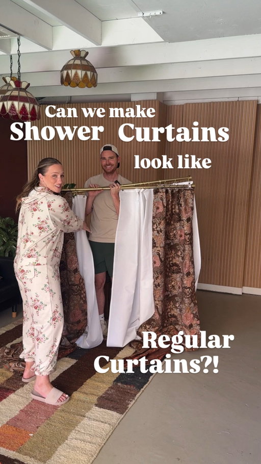 I hope Joann would be proud 🥲🫶

#nosewcurtains #curtains #diyproject #bathroomdesignideas #showercurtain