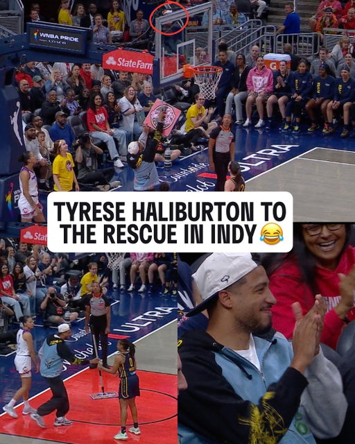 Problem solved 😎

Pacers star Tyrese Haliburton helped free a wedged ball and got play back underway in Indianapolis.

PHX-IND | USA Network | WNBA Pride | @coach