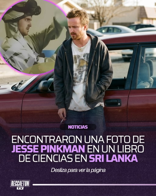 Un libro de química en Sri Lanka se volvió viral luego de que usuarios descubrieran que en su portada aparece una figura que muchos aseguran es Jesse Pinkman, el icónico personaje de Breaking Bad. La imagen muestra a una persona con traje de protección manipulando equipo de laboratorio, lo que desató todo tipo de bromas en redes sociales por la curiosa conexión con la famosa serie.

Aunque no existe una confirmación oficial, la semejanza fue suficiente para convertir el libro en un fenómeno viral entre estudiantes y fanáticos de la televisión. ¿Tú también crees que se parece a Jesse Pinkman?
.
Sigue a @reggaetontv para más contenido‼️