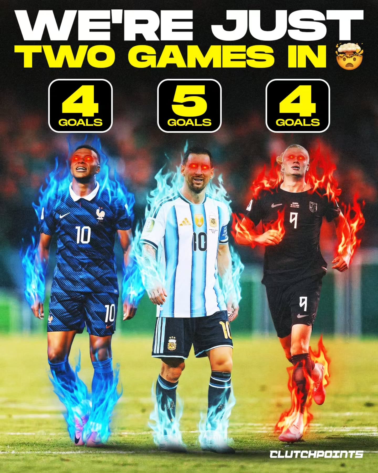 The future of football is here...but the GOAT isn't going anywhere just yet. 🤫

To put this into perspective: 13 goals in just two games between three players is completely unprecedented in modern World Cup history.

At the 2018 World Cup in Russia, Harry Kane won the entire tournament’s Golden Boot with 6 goals across 6 matches.

Lionel Messi has already almost matched that in just 180 minutes of football, dropping a hat-trick against Algeria and a brace against Austria to officially pass Miroslav Klose and become the all-time top scorer in World Cup history with 18 goals.
 
Meanwhile, Erling Haaland and Kylian Mbappé are scoring at a terrifying, historic pace. 

The tournament is on an absolute record pace for total goals. 

We are looking at a historic Golden Boot race that might never be matched again. 🔥

#FIFAWorldCup #WorldCup2026 #WorldCup