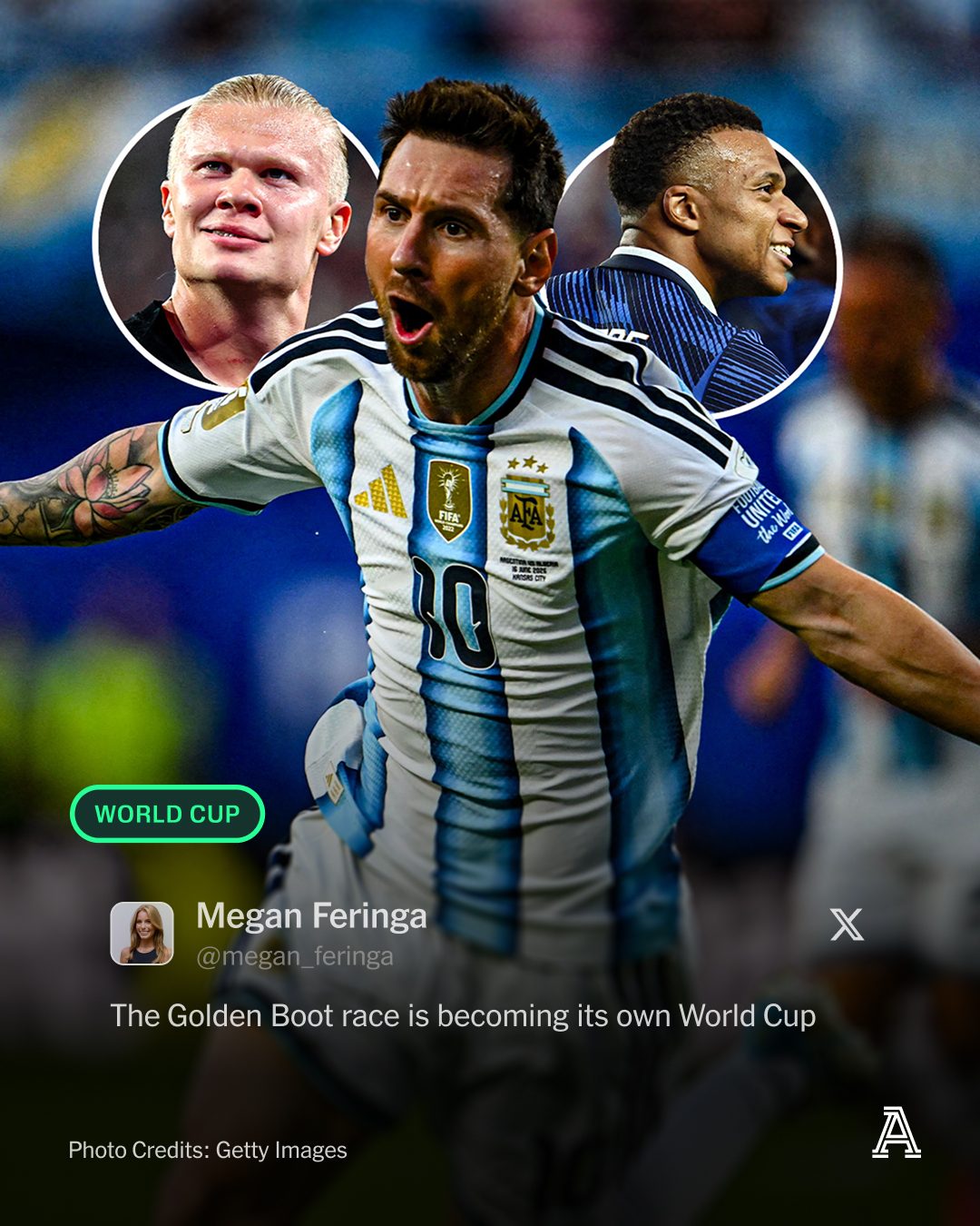 Lionel Messi. Kylian Mbappe. Erling Haaland. All thriving on the world stage, whether it be for the first time or the last.

Haaland played his first World Cup game on Tuesday.

A week later, he is Norway's all-time top goalscorer at a men's World Cup.

He's on four after just two matches. How many will goals will he end the tournament with?