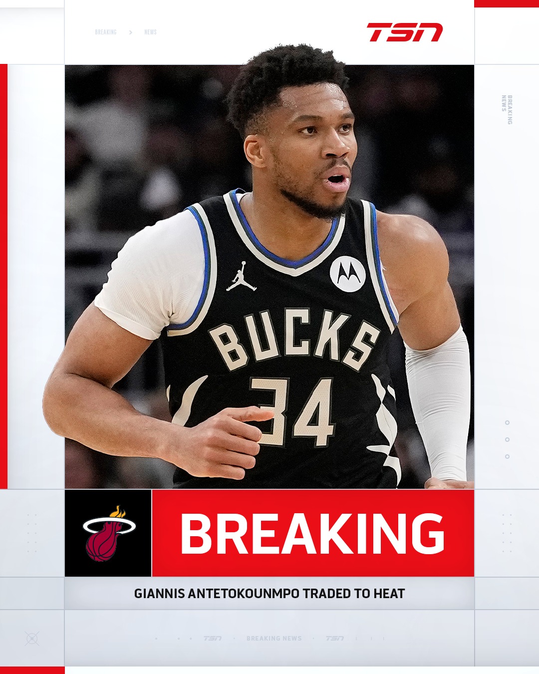 The Milwaukee Bucks are trading Giannis Antetokounmpo and Bobby Portis to the Miami Heat for Tyler Herro, Kel'el Ware, Jaime Jaquez Jr., Kasparas Jakucionis, three first-round picks, one pick swap and a second-round pick, per Shams Charania.